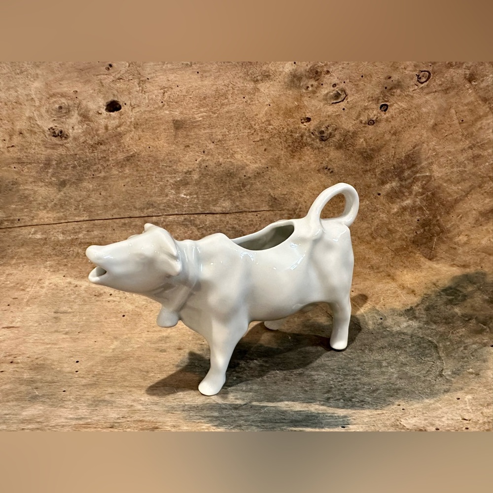 French Porcelain cow shaped cream pitcher